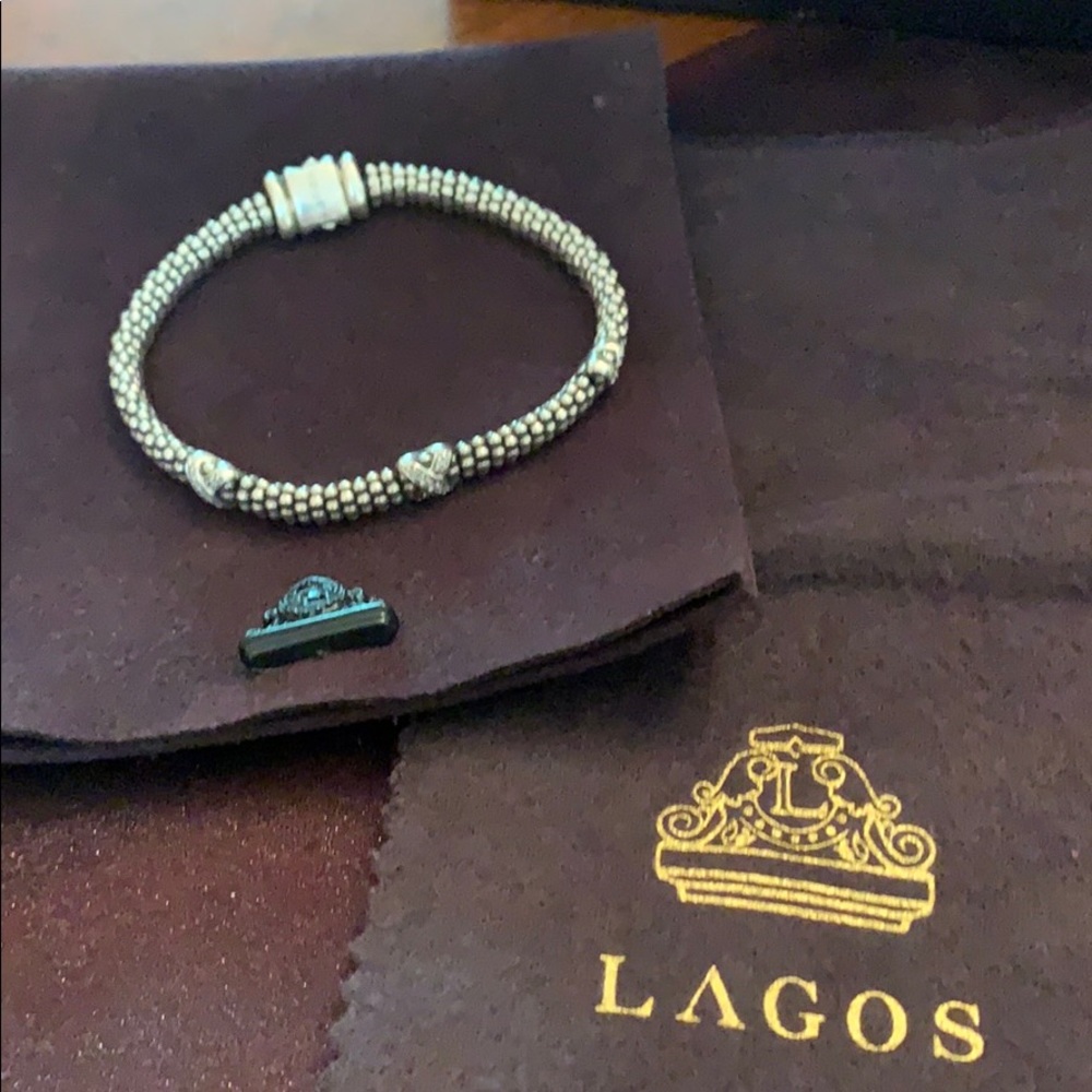 LAGOS Diamond X Silver Bracelet